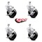 Service Caster 4 Inch Phenolic Wheel Swivel 12mm Threaded Stem Caster Set with Brake SCC SCC-TS20S414-PHS-TLB-M1215-4 - alternate 3